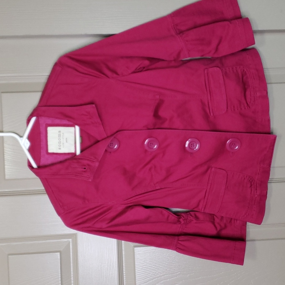 Sonoma life + style petite orchid hot pink boho blazer jacket size small petite